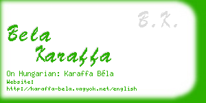 bela karaffa business card