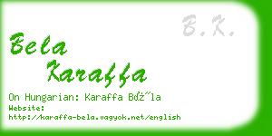 bela karaffa business card